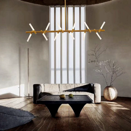 Bold yet balanced — this chandelier brings structure and softness to interiors. Perfectly paired with warm tones, natural light, and energy.  Design that elevates, not overwhelms.